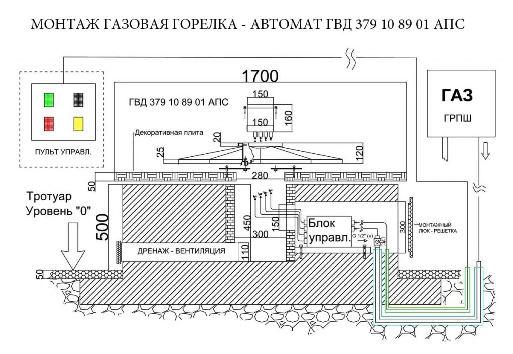 Монтаж газовой горелки с автоматикой для вечного огня в Вельске 